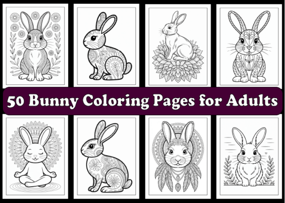 50 Bunny Coloring Pages for Adults for Relaxation and Creative Projects