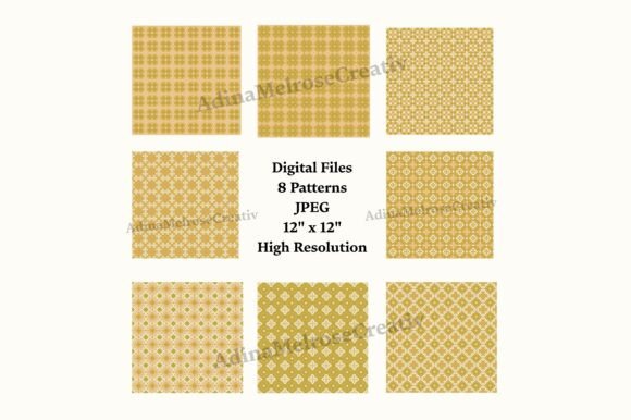 8 Gold Mustard Geometric Backgrounds for Modern Creative Projects