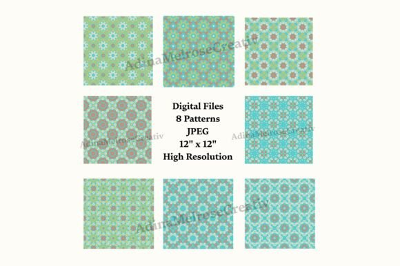 8 Teal Turquoise Geometric Backgrounds