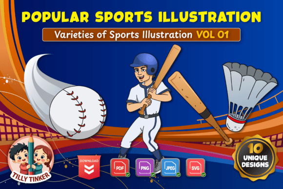 Bring Learning to Life with Popular Sports Colorful Illustration Vol 01