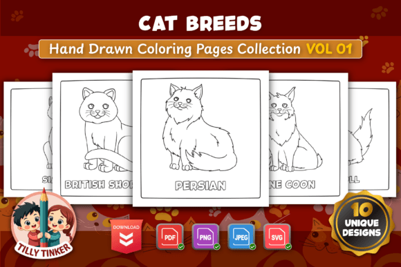 Cat Breeds Coloring Pages Vol 01: A Strategic Tool for Education, Relaxation, and Creative Work