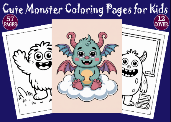 Cute Monster Coloring Pages for Kids