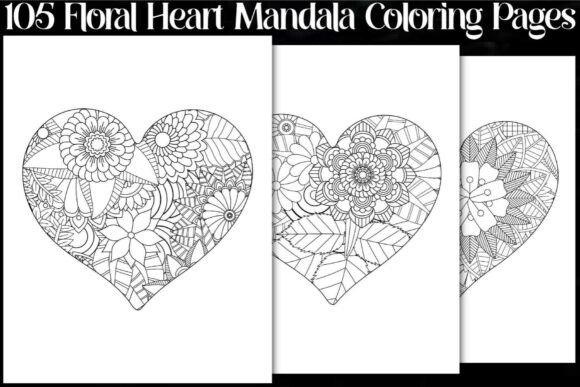 Floral Heart Mandala Coloring Pages: An Elegant Collection for Creative Mindfulness