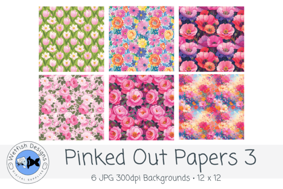 Pinked Out Background Papers 3: Elevate Your Digital Projects with Bold Pink and Blush Florals