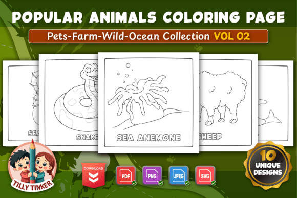 Popular Animals Coloring Pages Vol 02 for Creative Projects