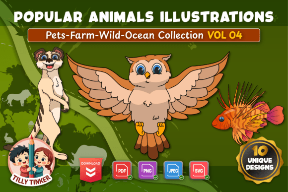 Popular Animals Illustration Vol -4