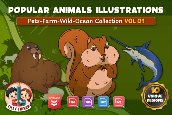 Popular Animals Illustrations Vol 01
