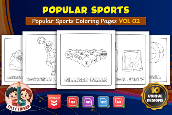Popular Sports Coloring Pages Vol 02: A Hand-Drawn Collection for Active Learning and Creative Fun