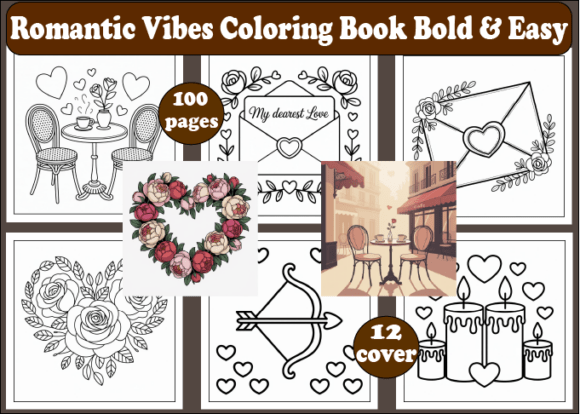 Romantic Vibes Coloring Book – Bold Easy for Adults: Your Guide to Cozy, Stress-Free Creative Expression