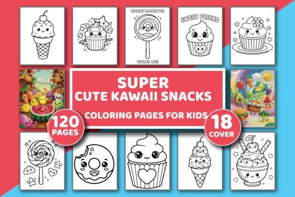 Super Cute Kawaii Snacks Coloring Book