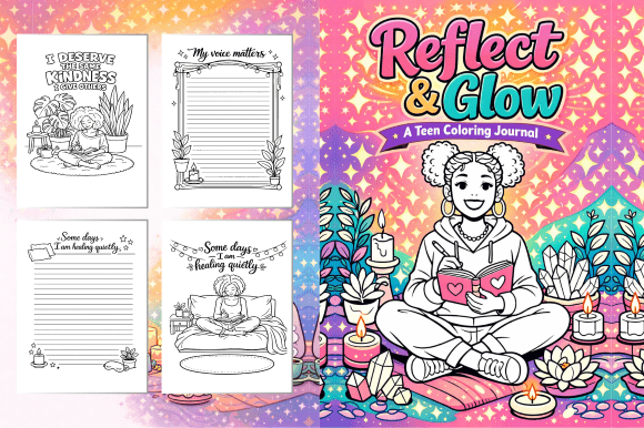 Teen Coloring Journal for Relaxation and Reflection
