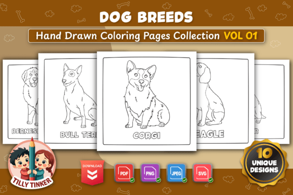 Unleash Creativity and Learning with Dog Breeds Coloring Pages Vol 01