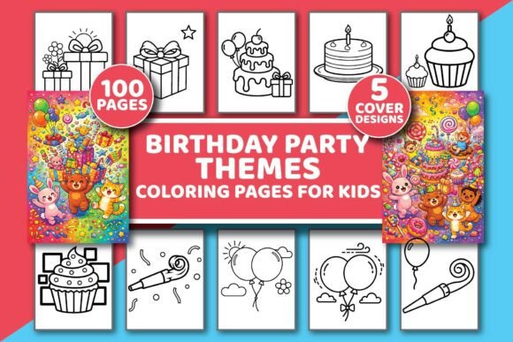 Unlock Hours of Creative Fun with the Birthday Party Themes Coloring Pages Set