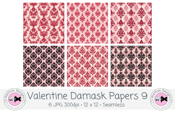 Valentine Damask Seamless Backgrounds 9: A Timeless Foundation for Romantic Design
